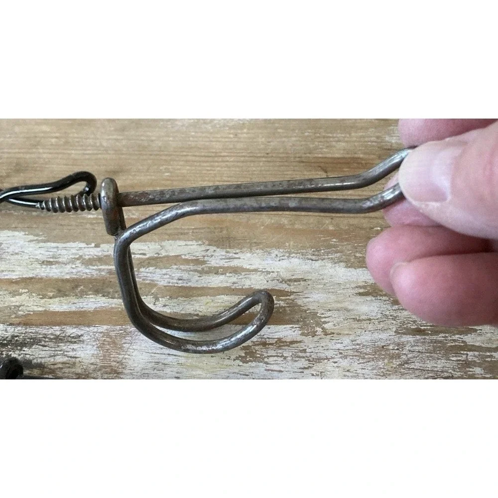 Vintage home hardware twisted straight wire coat hook lot enamel black paint